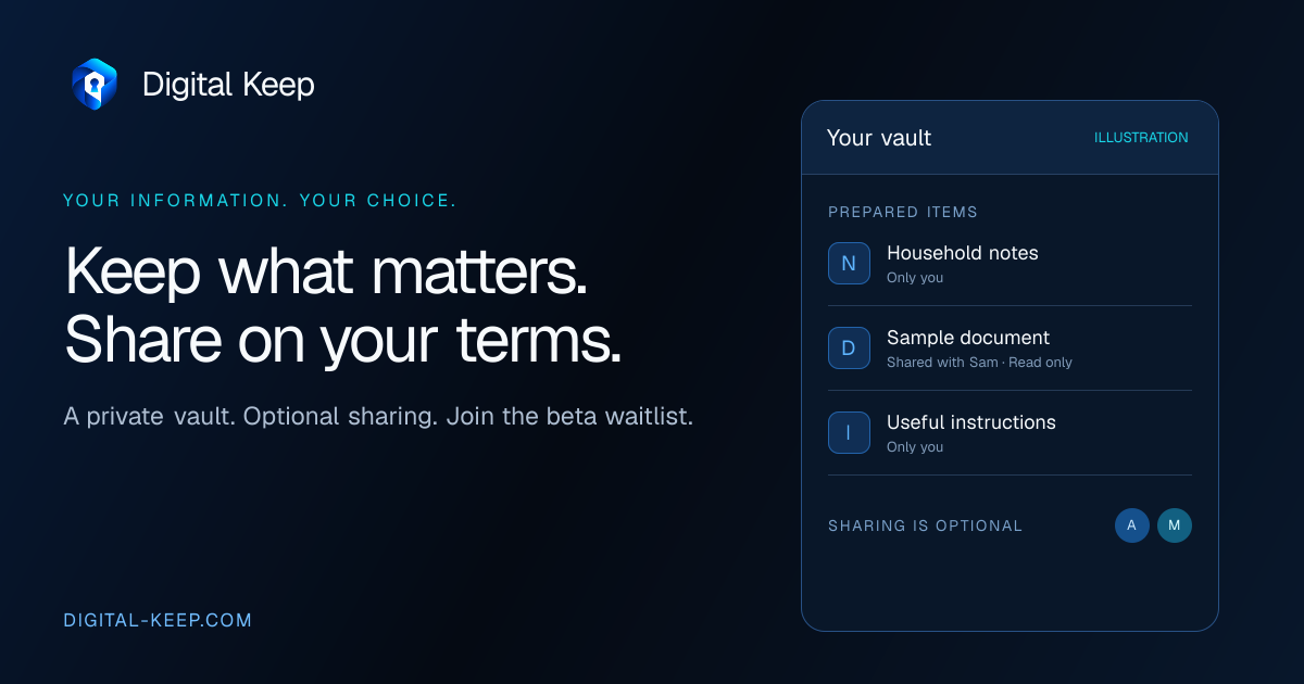 Adding a contact shouldn't share your whole vault — the permission flow I'm testing in Digital Kee